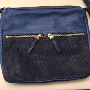Fossil Purse Royal Blue Leather and Faux Snake